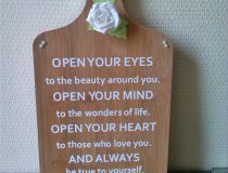 tekstbord om op te hangen